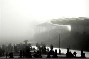 18 March 2022; Bookmakers set up their stalls amidst heavy fog prior to racing on day four of the Cheltenham Racing Festival at Prestbury Park in Cheltenham, England. Photo by David Fitzgerald/Sportsfile