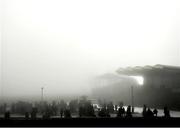 18 March 2022; Bookmakers set up their stalls amidst heavy fog prior to racing on day four of the Cheltenham Racing Festival at Prestbury Park in Cheltenham, England. Photo by David Fitzgerald/Sportsfile