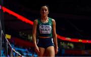 18 March 2022; Phil Healy of Ireland before competing in the women's 400m during day one of the World Indoor Athletics Championships at the Štark Arena in Belgrade, Serbia. Photo by Sam Barnes/Sportsfile