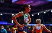 18 March 2022; Phil Healy of Ireland after winning her heat in the women's 400m during day one of the World Indoor Athletics Championships at the Štark Arena in Belgrade, Serbia. Photo by Sam Barnes/Sportsfile