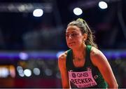 18 March 2022; Sophie Becker of Ireland reacts after competing in the women's 400m heats during day one of the World Indoor Athletics Championships at the Štark Arena in Belgrade, Serbia. Photo by Sam Barnes/Sportsfile