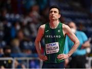 18 March 2022; Mark English of Ireland before competing in the men's 800m heats during day one of the World Indoor Athletics Championships at the Štark Arena in Belgrade, Serbia. Photo by Sam Barnes/Sportsfile