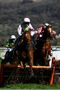 18 March 2022; Vauban, left, with Paul Townend up, jumps the last on their way to winning the JCB Triumph Hurdle during day four of the Cheltenham Racing Festival at Prestbury Park in Cheltenham, England. Photo by David Fitzgerald/Sportsfile