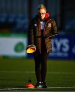 14 March 2022; Dundalk sports scientist Claire Dunne before the SSE Airtricity League Premier Division match between Dundalk and Shamrock Rovers at Oriel Park in Dundalk, Louth. Photo by Ben McShane/Sportsfile