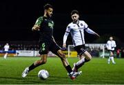 14 March 2022; Barry Cotter of Shamrock Rovers and Joe Adams of Dundalk during the SSE Airtricity League Premier Division match between Dundalk and Shamrock Rovers at Oriel Park in Dundalk, Louth. Photo by Ben McShane/Sportsfile