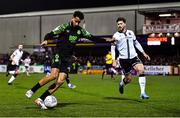 14 March 2022; Barry Cotter of Shamrock Rovers and Sam Bone of Dundalk during the SSE Airtricity League Premier Division match between Dundalk and Shamrock Rovers at Oriel Park in Dundalk, Louth. Photo by Ben McShane/Sportsfile