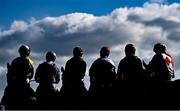 18 March 2022; Runners and riders before the start of the Albert Bartlett Novices' Hurdle during day four of the Cheltenham Racing Festival at Prestbury Park in Cheltenham, England. Photo by David Fitzgerald/Sportsfile