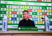 18 March 2022; Republic of Ireland manager Stephen Kenny during a Republic of Ireland media conference at FAI HQ in Abbotstown, Dublin. Photo by Harry Murphy/Sportsfile