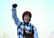 18 March 2022; Mark McDonagh celebrates on Banbridge after winning the Martin Pipe Conditional Jockeys' Handicap Hurdle during day four of the Cheltenham Racing Festival at Prestbury Park in Cheltenham, England. Photo by David Fitzgerald/Sportsfile