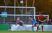 18 March 2022; Bohemians goalkeeper James Talbot heads the ball clear during the SSE Airtricity League Premier Division match between UCD and Bohemians at UCD Bowl in Belfield, Dublin. Photo by Brendan Moran/Sportsfile