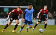18 March 2022; Sean Brennan of UCD in action against Kris Twardek of Bohemians during the SSE Airtricity League Premier Division match between UCD and Bohemians at UCD Bowl in Belfield, Dublin. Photo by Brendan Moran/Sportsfile