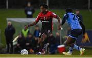 18 March 2022; Promise Omochere of Bohemians in action against Eric Yoro of UCD during the SSE Airtricity League Premier Division match between UCD and Bohemians at UCD Bowl in Belfield, Dublin. Photo by Brendan Moran/Sportsfile