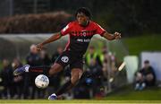 18 March 2022; Promise Omochere of Bohemians has a shot on goal during the SSE Airtricity League Premier Division match between UCD and Bohemians at UCD Bowl in Belfield, Dublin. Photo by Brendan Moran/Sportsfile