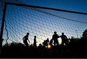 18 March 2022; Players jostle for position at a corner kick during the SSE Airtricity League Premier Division match between UCD and Bohemians at UCD Bowl in Belfield, Dublin. Photo by Brendan Moran/Sportsfile