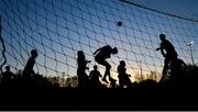 18 March 2022; UCD goalkeeper Lorcan Healy, right, punches the ball clear from a corner kick during the SSE Airtricity League Premier Division match between UCD and Bohemians at UCD Bowl in Belfield, Dublin. Photo by Brendan Moran/Sportsfile