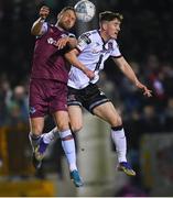18 March 2022; Dane Massey of Drogheda United in action against John Martin of Dundalk during the SSE Airtricity League Premier Division match between Drogheda United and Dundalk at Head in the Game Park in Drogheda, Louth. Photo by Ramsey Cardy/Sportsfile