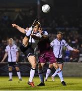 18 March 2022; Greg Sloggett of Dundalk shoots at goal during the SSE Airtricity League Premier Division match between Drogheda United and Dundalk at Head in the Game Park in Drogheda, Louth. Photo by Ramsey Cardy/Sportsfile