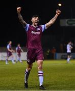 18 March 2022; Adam Foley of Drogheda United celebrates at the final whistle of the SSE Airtricity League Premier Division match between Drogheda United and Dundalk at Head in the Game Park in Drogheda, Louth. Photo by Ramsey Cardy/Sportsfile
