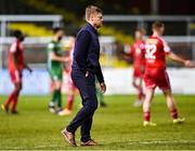 18 March 2022; Shelbourne manager Damien Duff leaves the pitch after his side's defeat in the SSE Airtricity League Premier Division match between Shelbourne and Finn Harps at Tolka Park in Dublin. Photo by Piaras Ó Mídheach/Sportsfile