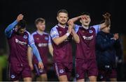 18 March 2022; Drogheda United captain Dane Massey applauds supporters after the SSE Airtricity League Premier Division match between Drogheda United and Dundalk at Head in the Game Park in Drogheda, Louth. Photo by Ramsey Cardy/Sportsfile