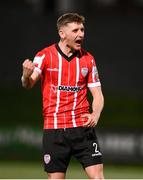 18 March 2022; Ronan Boyce of Derry City celebrates after the SSE Airtricity League Premier Division match between Derry City and St Patrick's Athletic at The Ryan McBride Brandywell Stadium in Derry. Photo by Stephen McCarthy/Sportsfile