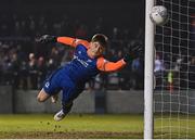 18 March 2022; Drogheda United goalkeeper Sam Long makes a save during the SSE Airtricity League Premier Division match between Drogheda United and Dundalk at Head in the Game Park in Drogheda, Louth. Photo by Ramsey Cardy/Sportsfile