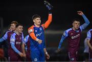 18 March 2022; Drogheda United goalkeeper Sam Long celebrates after the SSE Airtricity League Premier Division match between Drogheda United and Dundalk at Head in the Game Park in Drogheda, Louth. Photo by Ramsey Cardy/Sportsfile