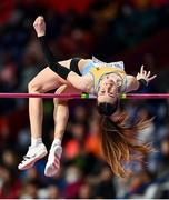 19 March 2022; Nadezhda Dubovitskaya of Kazakhstan competes in the women's high jump final during day two of the World Indoor Athletics Championships at the Stark Arena in Belgrade, Serbia. Photo by Sam Barnes/Sportsfile