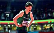 19 March 2022; Luke McCann of Ireland after his heat of the men's 1500m during day two of the World Indoor Athletics Championships at the Stark Arena in Belgrade, Serbia. Photo by Sam Barnes/Sportsfile