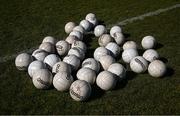 19 March 2022; O'Neills footballs on the pitch before the Lidl Ladies Football National League Division 1 Semi-Final match between Dublin and Donegal at St Tiernach's Park in Clones, Monaghan. Photo by Ray McManus/Sportsfile
