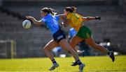 19 March 2022; Jennifer Dunne of Dublin in action against Nicole McLaughlin of Donegal during the Lidl Ladies Football National League Division 1 Semi-Final match between Dublin and Donegal at St Tiernach's Park in Clones, Monaghan. Photo by Ray McManus/Sportsfile
