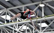 19 March 2022; Michael Kent of D.M.P. AC, Wexford, competing in the men's U16 Pole Vault during day one of the Irish Life Health National Juvenile Indoors at Athlone Institute of Technology in Athlone, Westmeath. Photo by Ben McShane/Sportsfile
