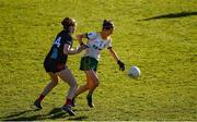 19 March 2022; Niamh O'Sullivan  of Meath in action against Ciara Whyte of Mayo during the Lidl Ladies Football National League Division 1 Semi-Final match between Mayo and Meath at St Tiernach's Park in Clones, Monaghan. Photo by Ray McManus/Sportsfile