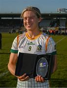 19 March 2022; Orlagh Lally of Meath who was presented with the Player of the Match award following the 2022 Lidl Ladies National Football League Division 1 semi-final fixture between Mayo and Meath, at St Tiernach’s Park, Clones. Co. Monaghan. Photo by Ray McManus/Sportsfile