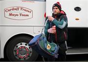 19 March 2022; Aidan O’Shea of Mayo arrives for the Allianz Football League Division 1 match between Tyrone and Mayo at O'Neill's Healy Park in Omagh, Tyrone. Photo by Stephen McCarthy/Sportsfile