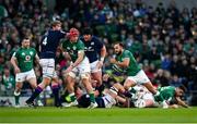 19 March 2022; Jamison Gibson Park of Ireland makes a break during the Guinness Six Nations Rugby Championship match between Ireland and Scotland at the Aviva Stadium in Dublin. Photo by Harry Murphy/Sportsfile