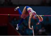19 March 2022; Sandi Morris of USA competing in the women's pole vaultduring day two of the World Indoor Athletics Championships at the Stark Arena in Belgrade, Serbia. Photo by Sam Barnes/Sportsfile