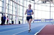 19 March 2022; Grace Fanning of Waterford AC competing in the women's U16 1500m during day one of the Irish Life Health National Juvenile Indoors at Athlone Institute of Technology in Athlone, Westmeath. Photo by Ben McShane/Sportsfile