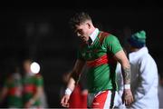 19 March 2022; Jordan Flynn of Mayo after the Allianz Football League Division 1 match between Tyrone and Mayo at O'Neill's Healy Park in Omagh, Tyrone. Photo by Stephen McCarthy/Sportsfile