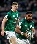 19 March 2022; Bundee Aki and Garry Ringrose of Ireland during the Guinness Six Nations Rugby Championship match between Ireland and Scotland at the Aviva Stadium in Dublin. Photo by Harry Murphy/Sportsfile