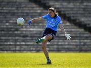 19 March 2022; Hannah Tyrrell of Dublin kicks a free during the Lidl Ladies Football National League Division 1 Semi-Final match between Dublin and Donegal at St Tiernach's Park in Clones, Monaghan. Photo by Ray McManus/Sportsfile