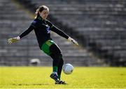 19 March 2022; Donegal goalkeeper Róisín McCafferty during the Lidl Ladies Football National League Division 1 Semi-Final match between Dublin and Donegal at St Tiernach's Park in Clones, Monaghan. Photo by Ray McManus/Sportsfile