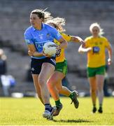 19 March 2022; Jennifer Dunne of Dublin in action against Niamh McLaughlin of Donegal during the Lidl Ladies Football National League Division 1 Semi-Final match between Dublin and Donegal at St Tiernach's Park in Clones, Monaghan. Photo by Ray McManus/Sportsfile