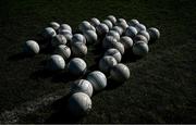 19 March 2022; O'Neills footballs on the pitch before the Lidl Ladies Football National League Division 1 Semi-Final match between Dublin and Donegal at St Tiernach's Park in Clones, Monaghan. Photo by Ray McManus/Sportsfile