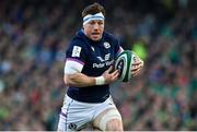 19 March 2022; Hamish Watson of Scotland during the Guinness Six Nations Rugby Championship match between Ireland and Scotland at Aviva Stadium in Dublin. Photo by Brendan Moran/Sportsfile