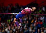 20 March 2022; Darryl Sullivan Jr of USA competing in the men's high jump during day three of the World Indoor Athletics Championships at the Stark Arena in Belgrade, Serbia. Photo by Sam Barnes/Sportsfile