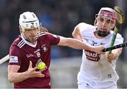 20 March 2022; Jack Galvin of Westmeath in action against Cathal Dowling of Kildare during the Allianz Hurling League Division 2A match between Kildare and Westmeath at St Conleth's Park in Newbridge, Kildare. Photo by Piaras Ó Mídheach/Sportsfile