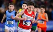 20 March 2022; Daniel Downey of Portlaoise AC, Laois, competing in the men's U14 800m during day two of the Irish Life Health National Juvenile Indoors at the Athlone Institute of Technology in Athlone, Westmeath. Photo by Ben McShane/Sportsfile