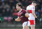 20 March 2022; Dessie Conneely of Galway celebrates after scoring his side's third goal during the Allianz Football League Division 2 match between Derry and Galway at Derry GAA Centre of Excellence in Owenbeg, Derry. Photo by Oliver McVeigh/Sportsfile