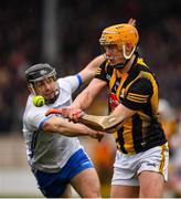 20 March 2022; Richie Reid of Kilkenny is tackled by Colin Dunford of Waterford during the Allianz Hurling League Division 1 Group B match between Kilkenny and Waterford at UMPC Nowlan Park in Kilkenny. Photo by Ray McManus/Sportsfile